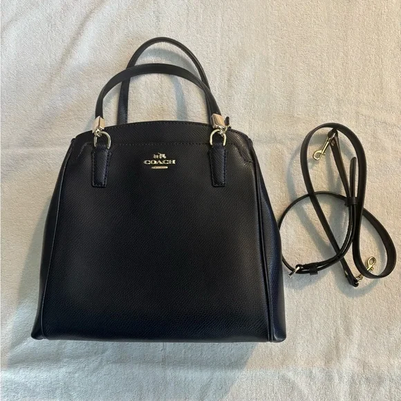 Coach Navy Leather Satchel - Picture 1 of 6